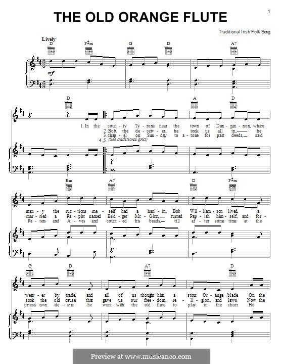 The Old Orange Flute: Для голоса и фортепиано (или гитары) by folklore