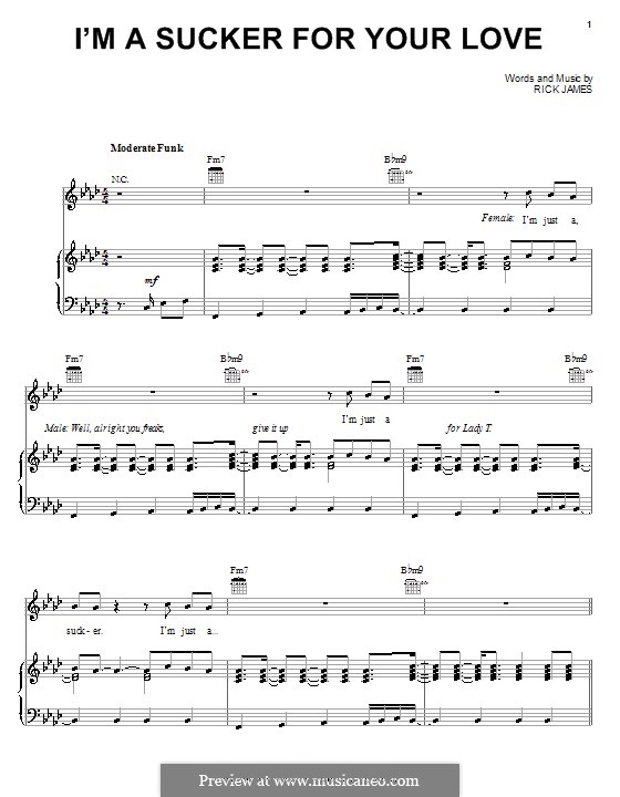 I'm a Sucker for Your Love: Для голоса и фортепиано (или гитары) by Rick James