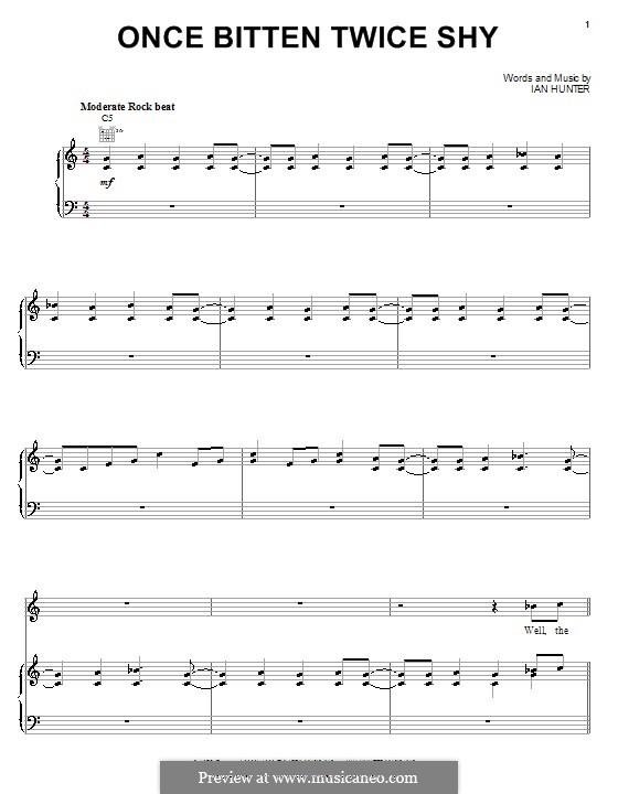 Once Bitten Twice Shy: Для голоса и фортепиано (или гитары) by Ian Hunter