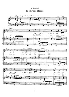 Se Florindo e fedele: Для голоса и фортепиано by Алессандро Скарлатти