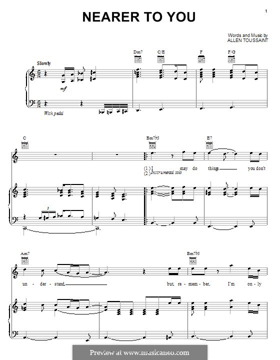 Nearer to You: Для голоса и фортепиано (или гитары) by Elvis Costello