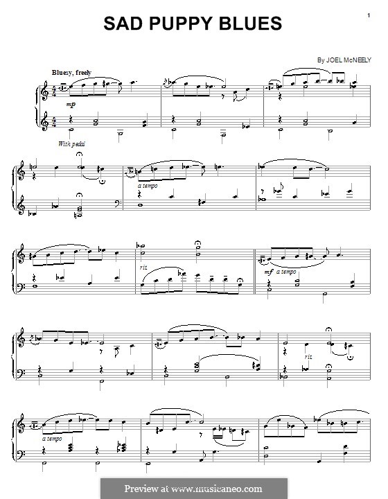 Sad Puppy Blues: Для голоса и фортепиано (или гитары) by Joel McNeely