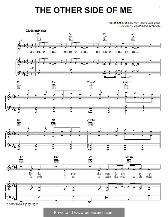 The Other Side of Me (Hannah Montana): Для голоса и фортепиано (или гитары) by Jay Landers, Matthew Gerrard, Robbie Nevil