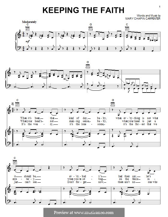 Keeping the Faith: Для голоса и фортепиано (или гитары) by Mary Chapin Carpenter