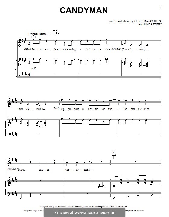 Candyman (Christina Aguilera): Для голоса и фортепиано (или гитары) by Linda Perry