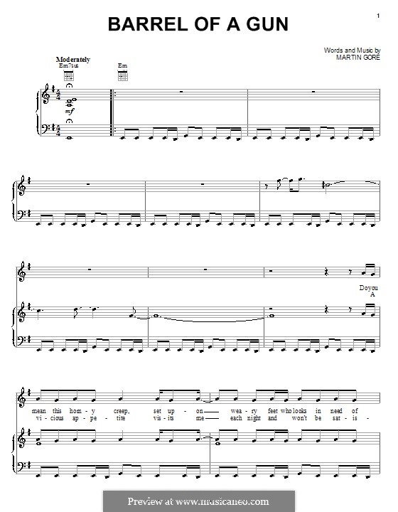 Barrel of a Gun (Depeche Mode): Для голоса и фортепиано (или гитары) by Martin Gore
