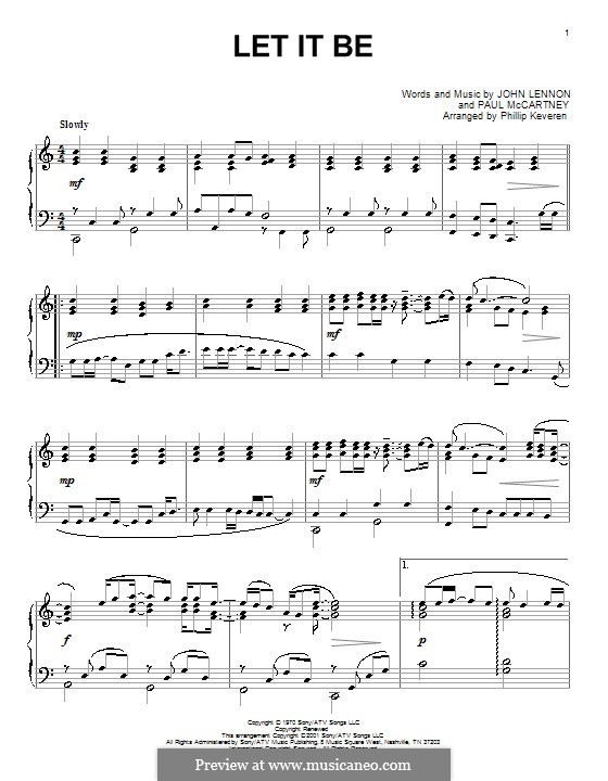 Piano version: Для одного исполнителя by John Lennon, Paul McCartney