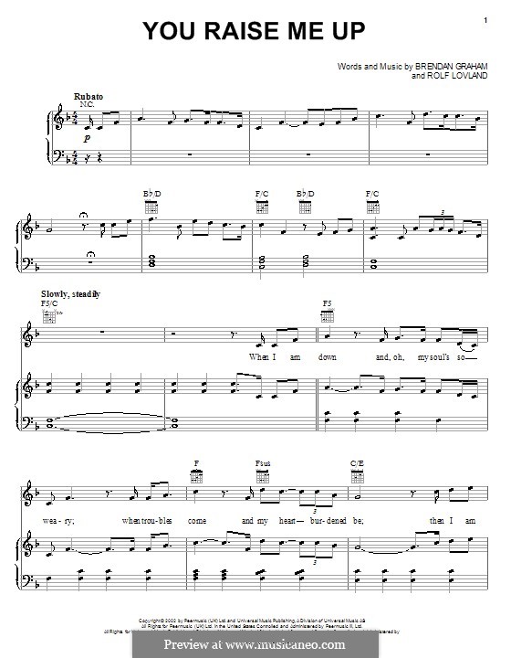 Vocal version: Для голоса и фортепиано или гитары (фа мажор) by Brendan Graham, Rolf Løvland