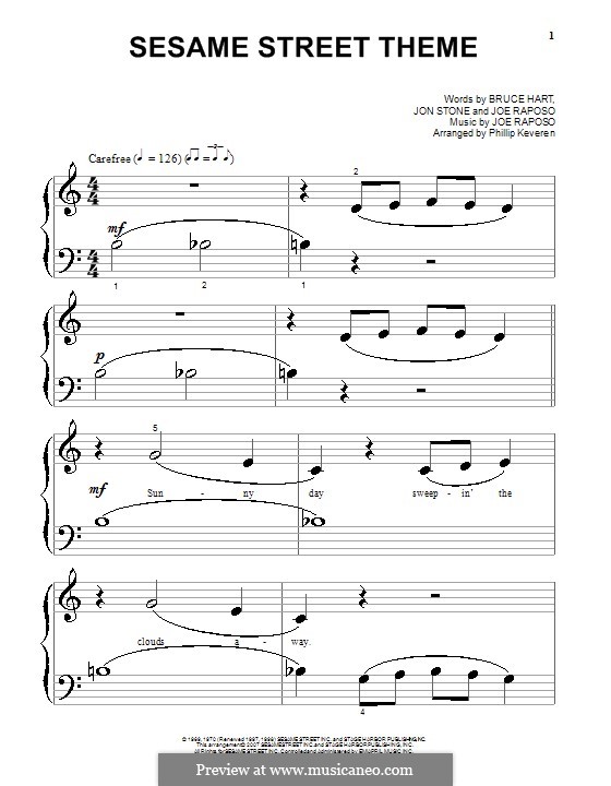 Sesame Street Theme: Для фортепиано (очень легкая версия) by Joe Raposo