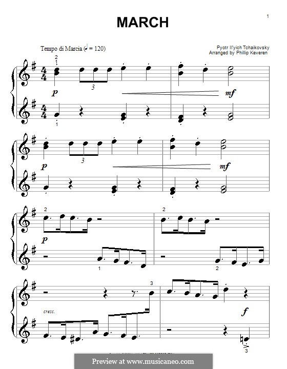 No.2 Марш: Для фортепиано (очень легкая версия) by Петр Чайковский