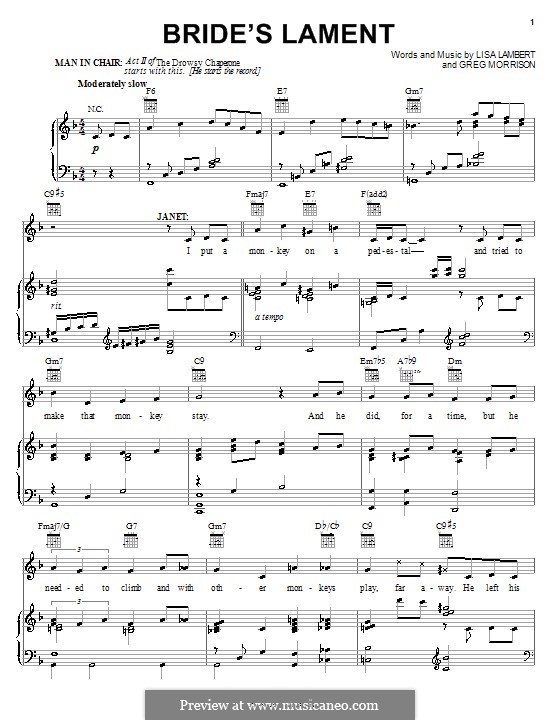 Bride's Lament: Для голоса и фортепиано (или гитары) by Greg Morrison