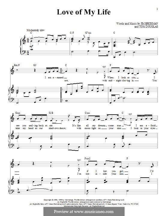 Love of My Life: Для голоса и фортепиано (или гитары) by Tom Douglas