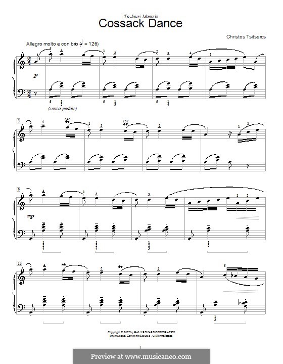 Cossack Dance: Для фортепиано by Christos Tsitsaros