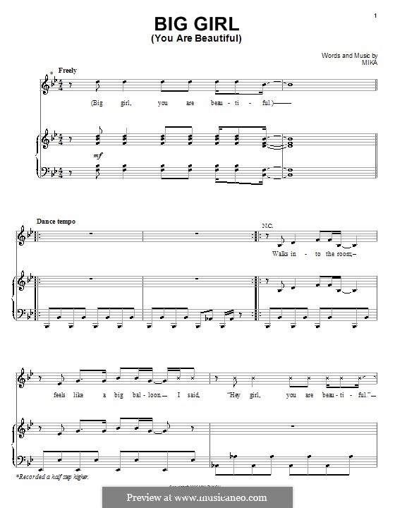 Mika Big Girl (You are Beautiful) ноты на MusicaNeo