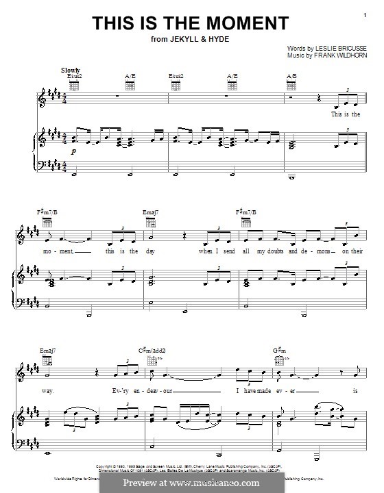 This Is The Moment (from Jekyll And Hyde): Для голоса и фортепиано (или гитары) by Frank Wildhorn