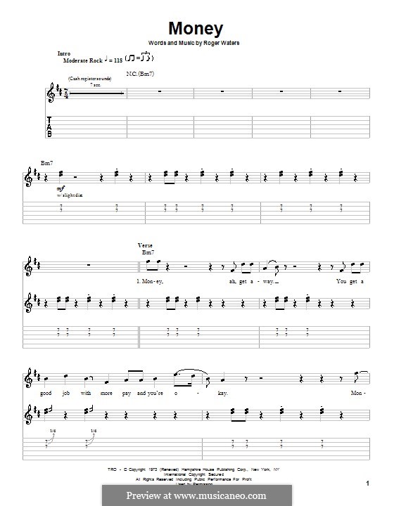 Money (Pink Floyd): Для гитары с табулатурой by Roger Waters