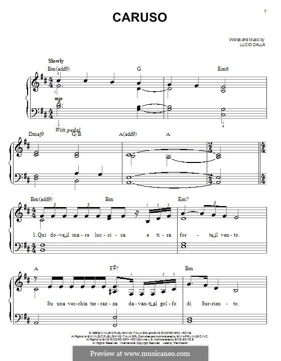 Caruso: Для фортепиано by Lucio Dalla