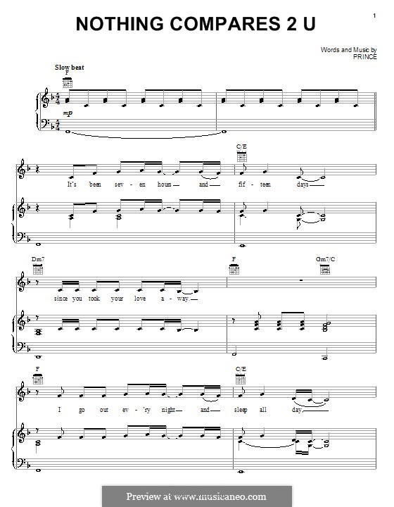 Nothing Compares 2 U: Для голоса и фортепиано (или гитары) by Prince
