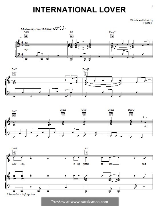 International Lover: Для голоса и фортепиано (или гитары) by Prince