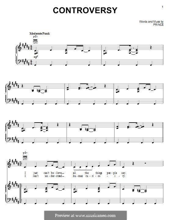 Controversy: Для голоса и фортепиано (или гитары) by Prince