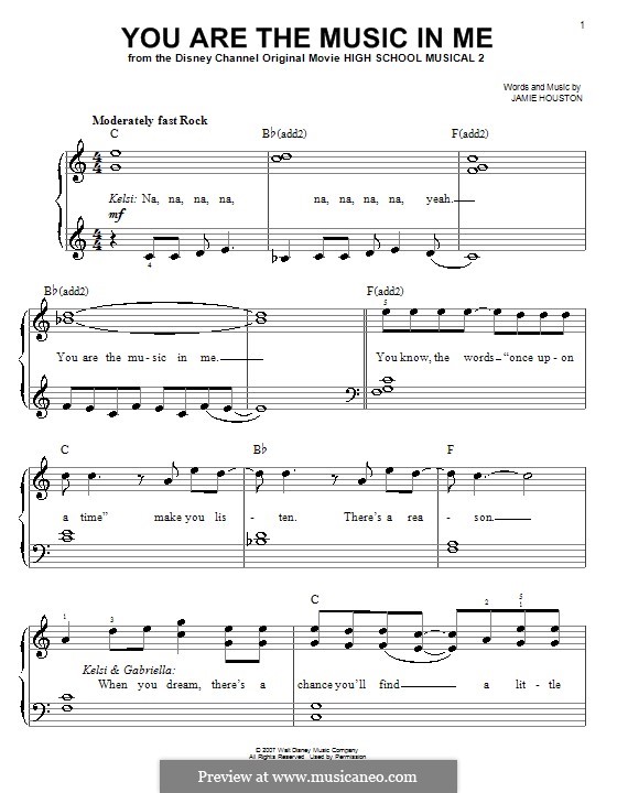 You are the Music in Me (High School Musical 2): Для фортепиано (легкий уровень) by Jamie Houston