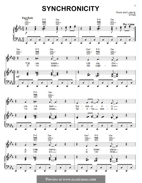 Synchronicity: Для голоса и фортепиано (или гитары) by Sting