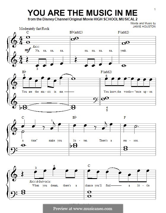You are the Music in Me (High School Musical 2): Для фортепиано (очень легкая версия) by Jamie Houston