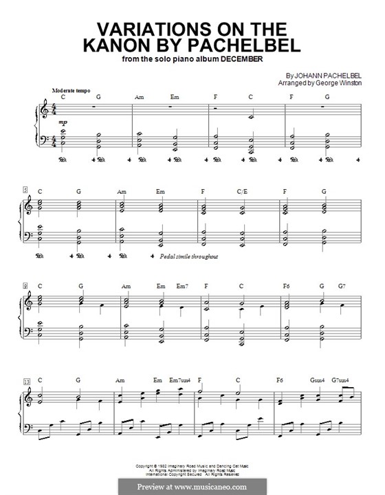 Piano version: Для одного исполнителя by Иоганн Пахельбель