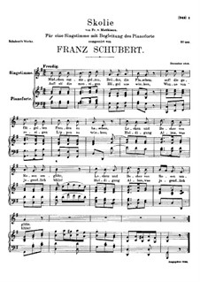 Skolie (Drinking Song), D.507: G Major by Франц Шуберт