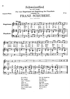 Швейцарская песня, D.559: Фа мажор by Франц Шуберт