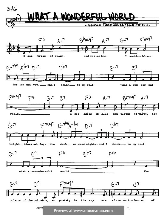 Vocal version: Мелодия, текст и аккорды - инструменты in C by Bob Thiele, George David Weiss