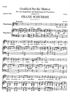 Grablied für die Mutter (A Mother's Funeral Song), D.616: B minor by Франц Шуберт