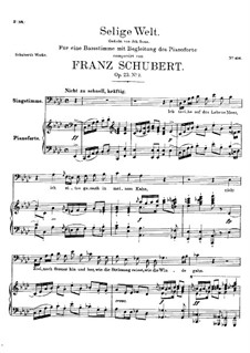 Selige Welt (Blessed World), D.743 Op.23 No.2: Клавир с вокальной партией by Франц Шуберт