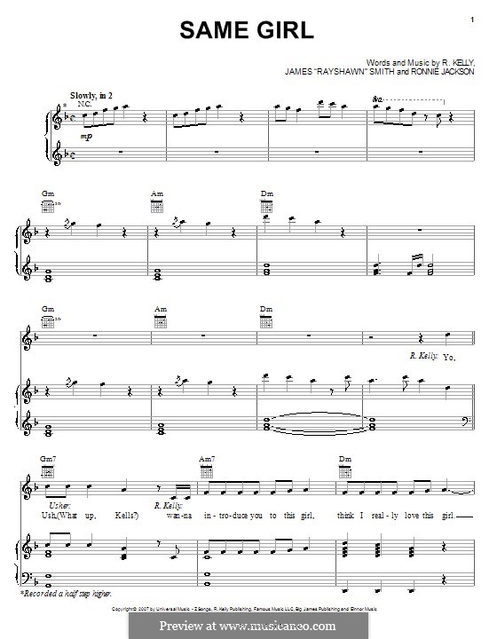Same Girl (R Kelly with Usher): Для голоса и фортепиано (или гитары) by James 'Rayshawn' Smith, Ronnie Jackson