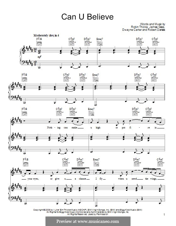 Can U Believe: Для голоса и фортепиано (или гитары) by Robert Daniels