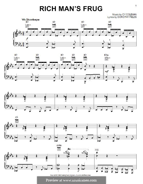 Rich Man's Frug: Для голоса и фортепиано (или гитары) by Cy Coleman