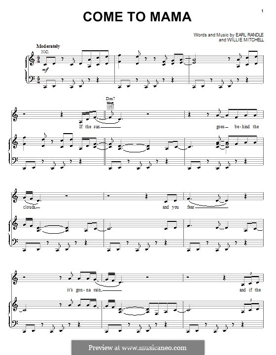 Come to Mama (Etta James): Для голоса и фортепиано (или гитары) by Willie Mitchell, Earl Randle