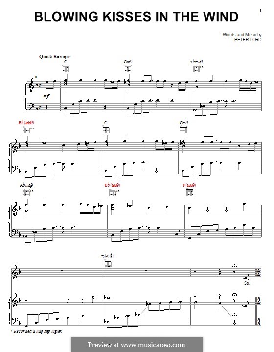 Blowing Kisses in the Wind: Для голоса и фортепиано (или гитары) by Peter Lord