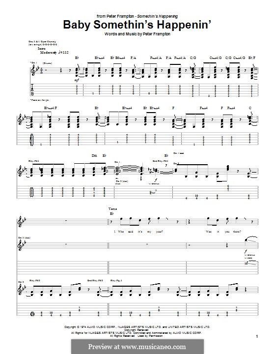 Baby Somethin's Happenin': Гитарная табулатура by Peter Frampton