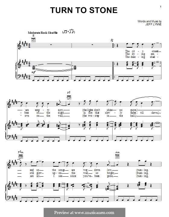 Turn To Stone (Electric Light Orchestra): Для голоса и фортепиано (или гитары) by Jeff Lynne