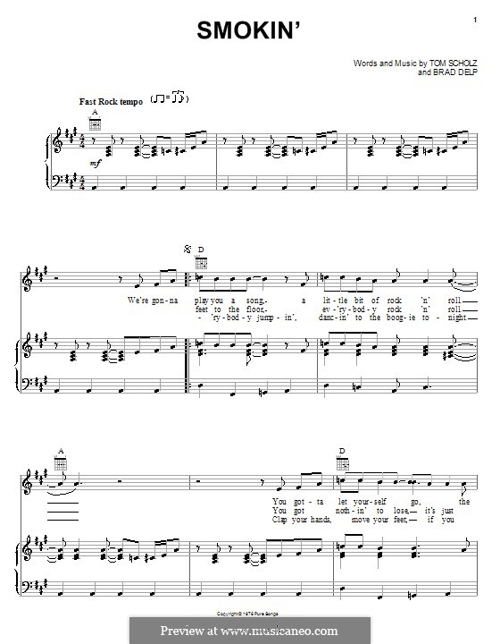 Smokin' (Boston): Для голоса и фортепиано (или гитары) by Brad Delp, Tom Scholz