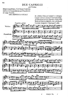 Два каприса для скрипки и фортепиано: Два каприса для скрипки и фортепиано by Джованни Баттиста Витали