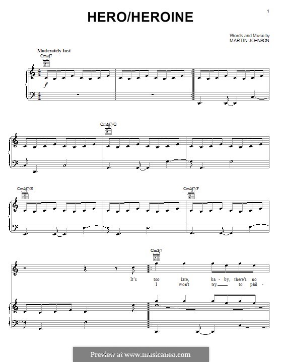 Hero/Heroine (Boys Like Girls): Для голоса и фортепиано (или гитары) by Martin Johnson