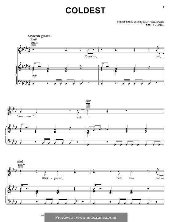 Coldest (Tank): Для голоса и фортепиано (или гитары) by Durrell Babbs, Ty Jones