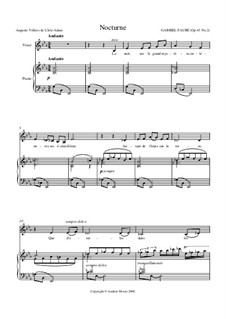 Две песни, Op.43: No.2 Ноктюрн by Габриэль Форе