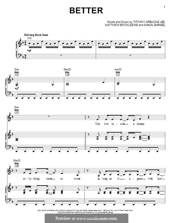 Better (Plumb): Для голоса и фортепиано (или гитары) by Matt Bronleewe, Shaun Shankel, Tiffany Arbuckle Lee