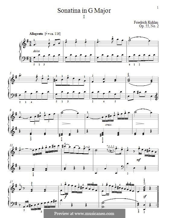 Шесть сонатин, Op.55: Сонатина No.2 by Фридрих Кулау