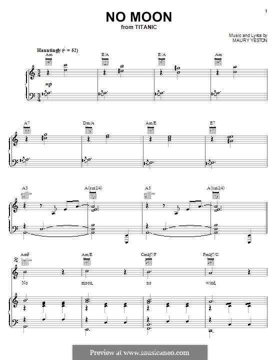 No Moon: Для голоса и фортепиано (или гитары) by Maury Yeston