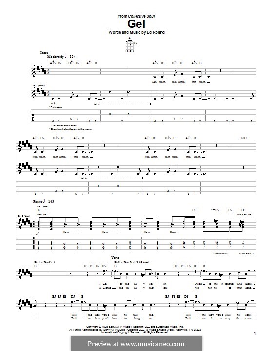 Gel (Collective Soul): Гитарная табулатура by Ed Roland