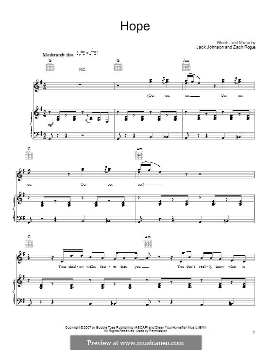Hope: Для голоса и фортепиано (или гитары) by Zach Rogue